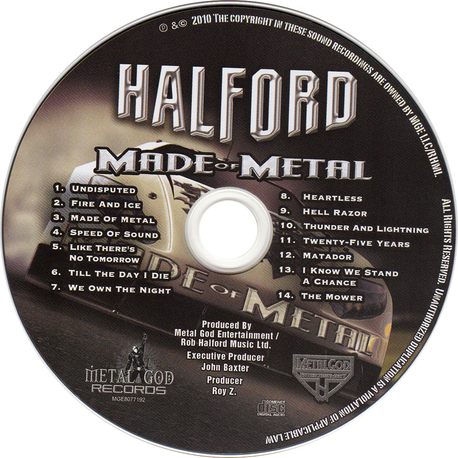 Cartula Cd de Halford - Halford Iv: Made Of Metal