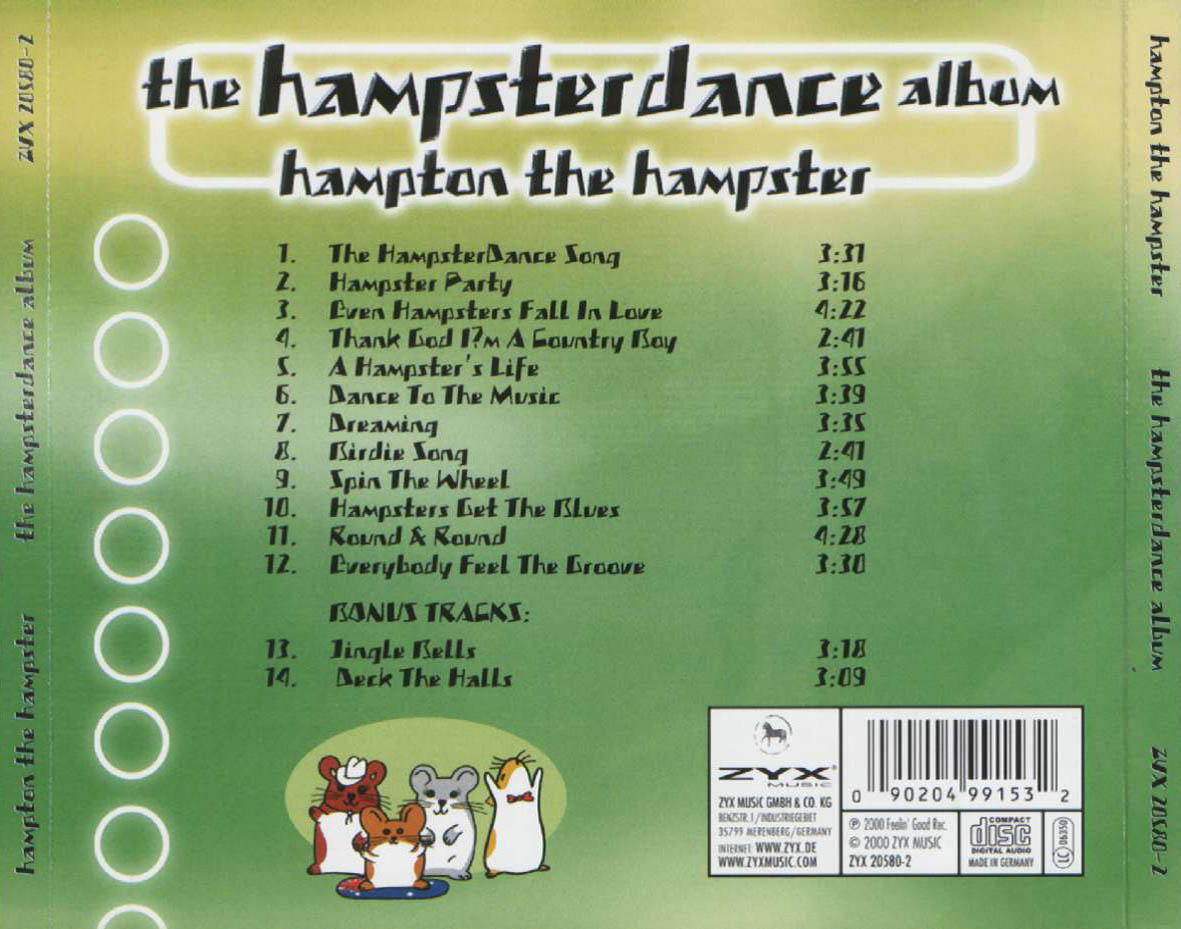 Car Tula Trasera De Hampton The Hampster - The Hampsterdance Album ...