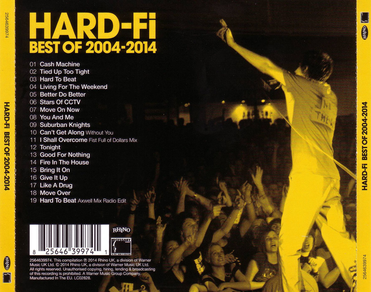 Cartula Trasera de Hard-Fi - Best Of 2004-2014