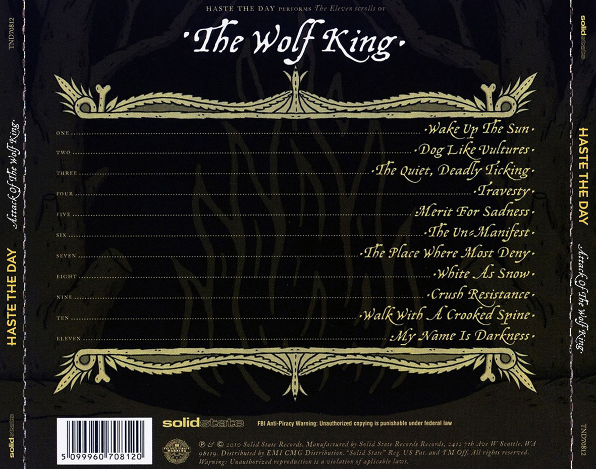 Cartula Trasera de Haste The Day - Attack Of The Wolf King