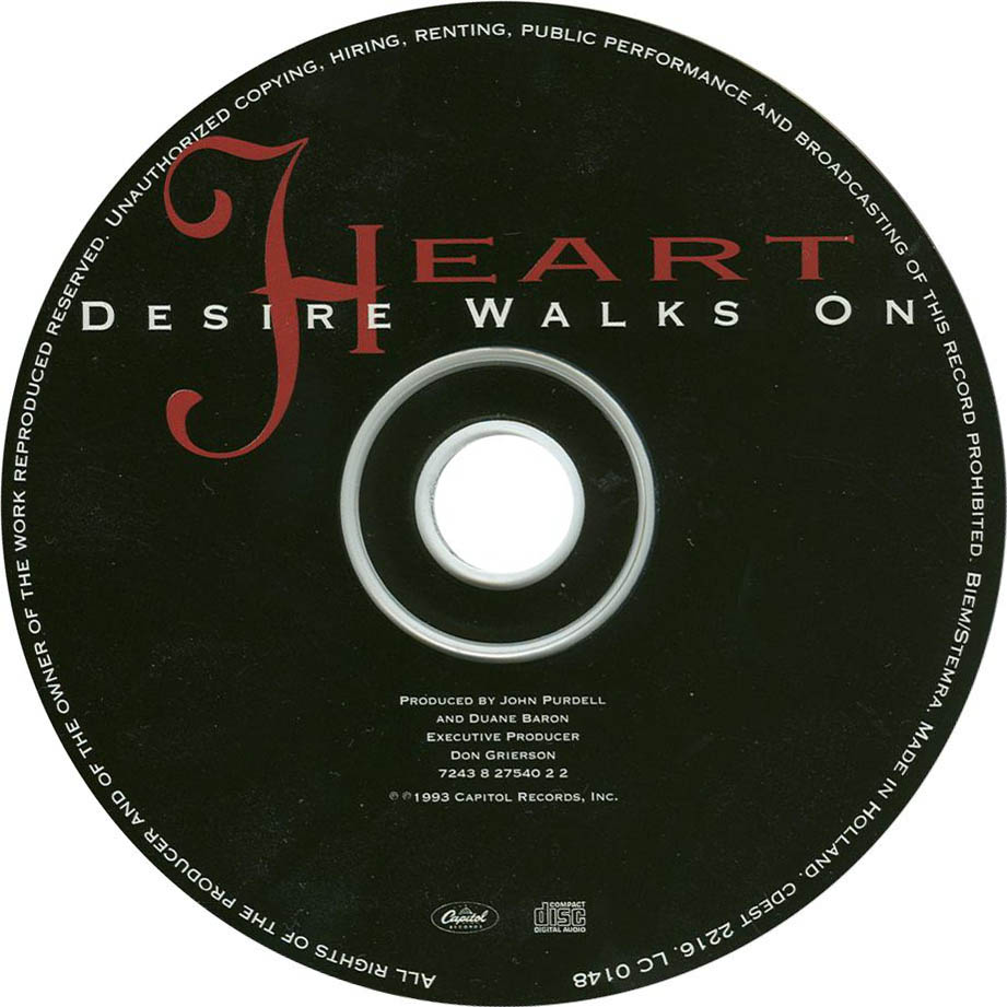 Cartula Cd de Heart - Desire Walks On