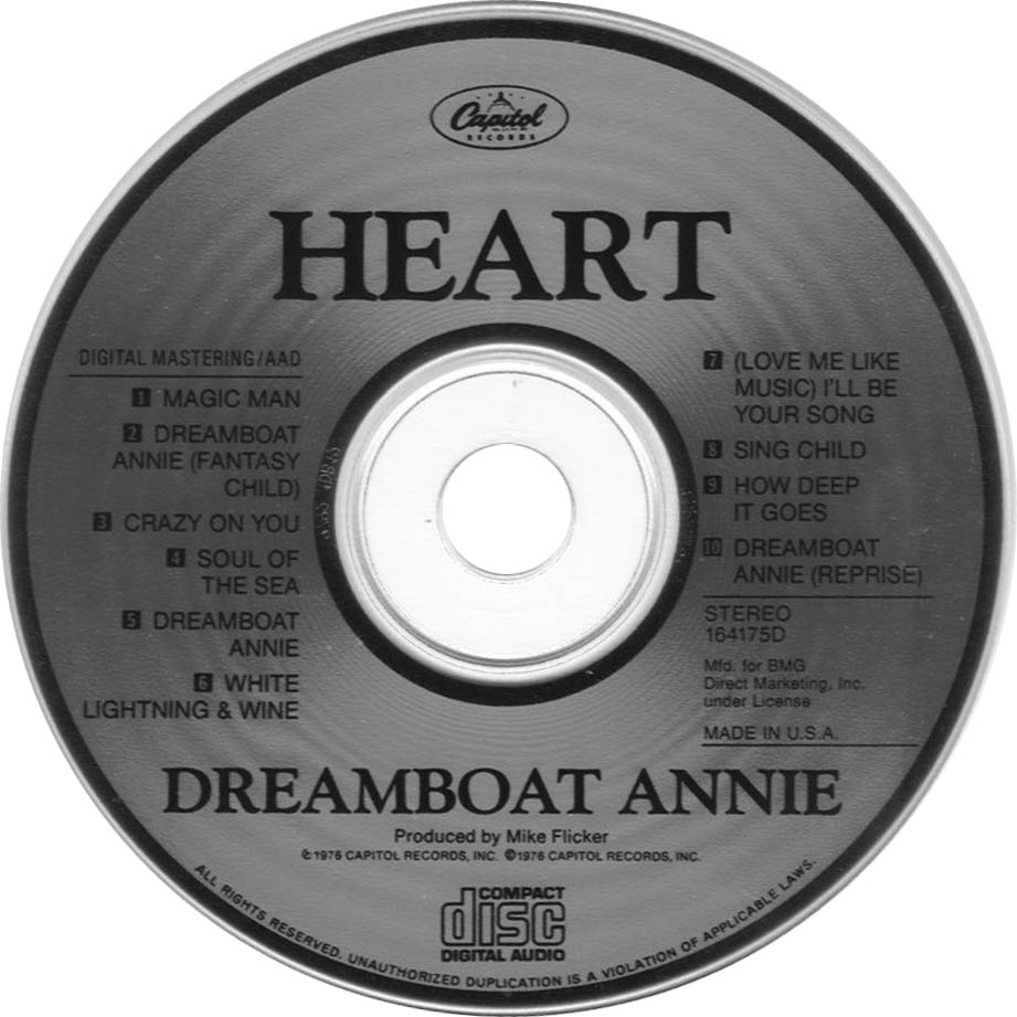 Cartula Cd de Heart - Dreamboat Annie