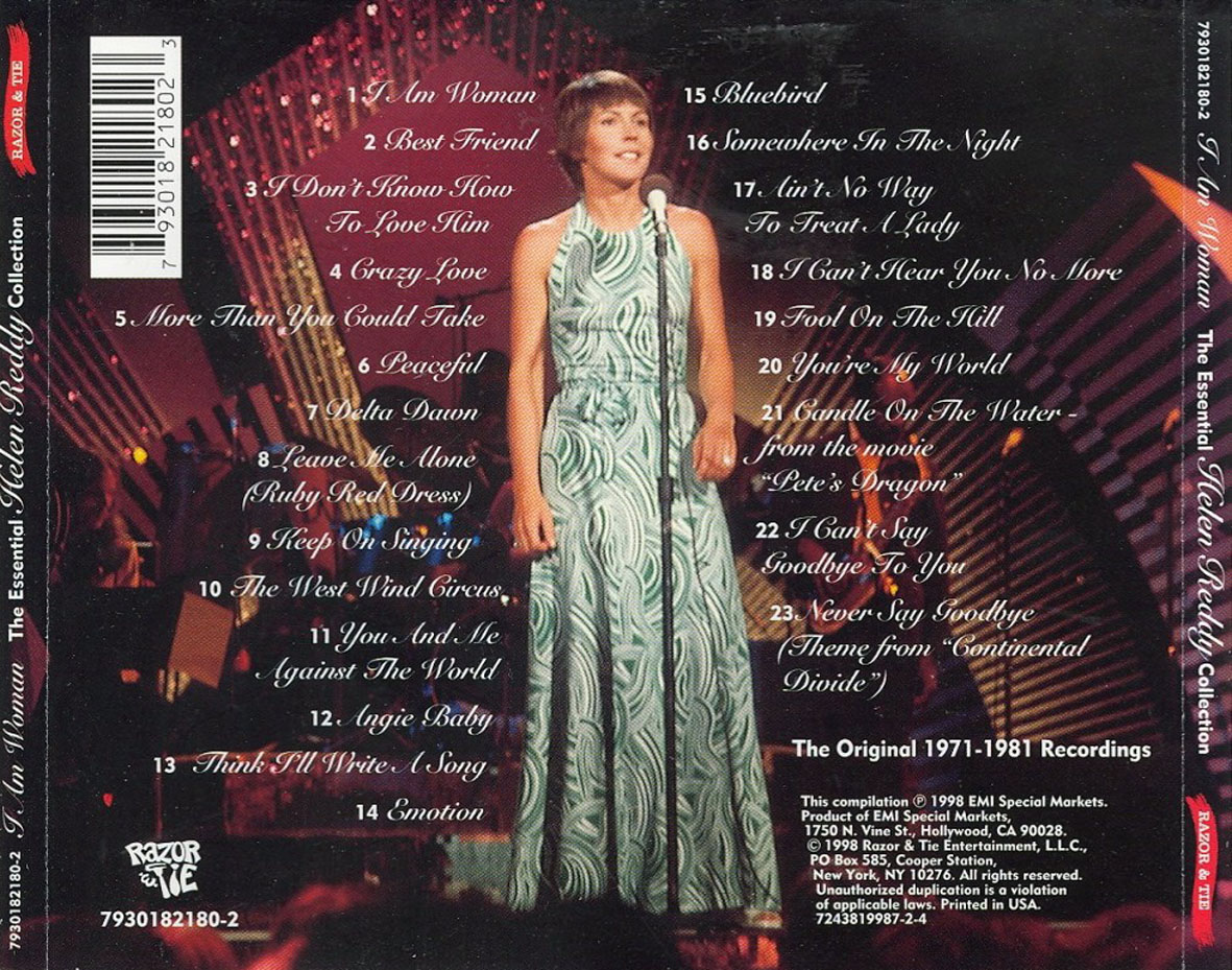 Cartula Trasera de Helen Reddy - I Am Woman: The Essential (Helen Reddy Collection)