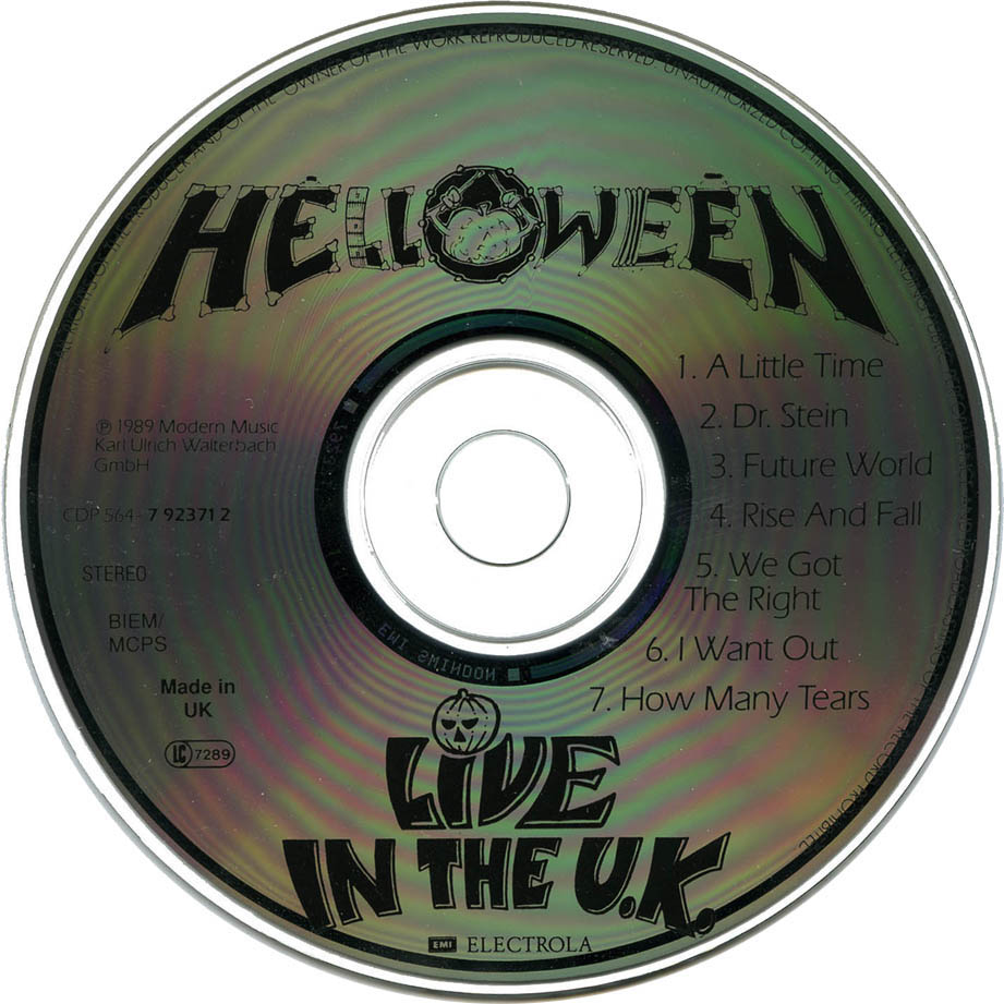 Cartula Cd de Helloween - Live In The U.k.