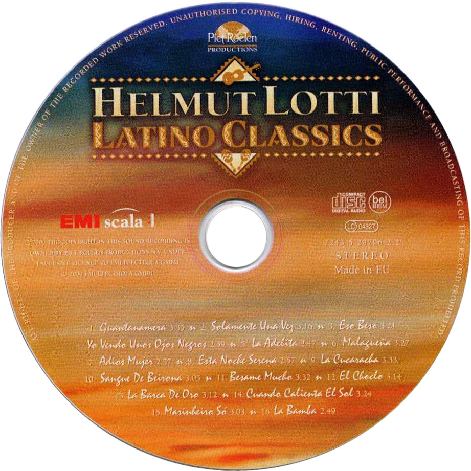Cartula Cd de Helmut Lotti - Latino Classics