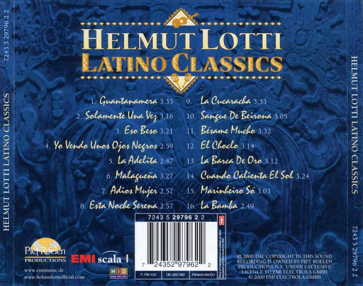 Cartula Trasera de Helmut Lotti - Latino Classics