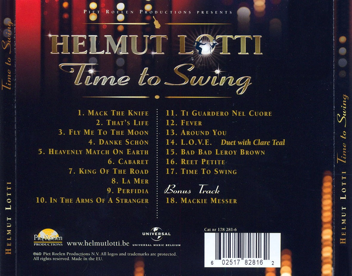 Cartula Trasera de Helmut Lotti - Time To Swing