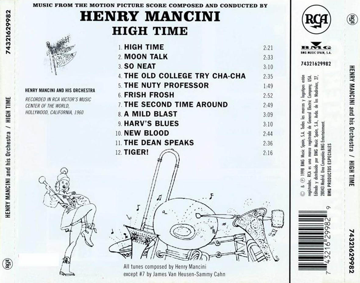 Cartula Trasera de Henry Mancini - High Time