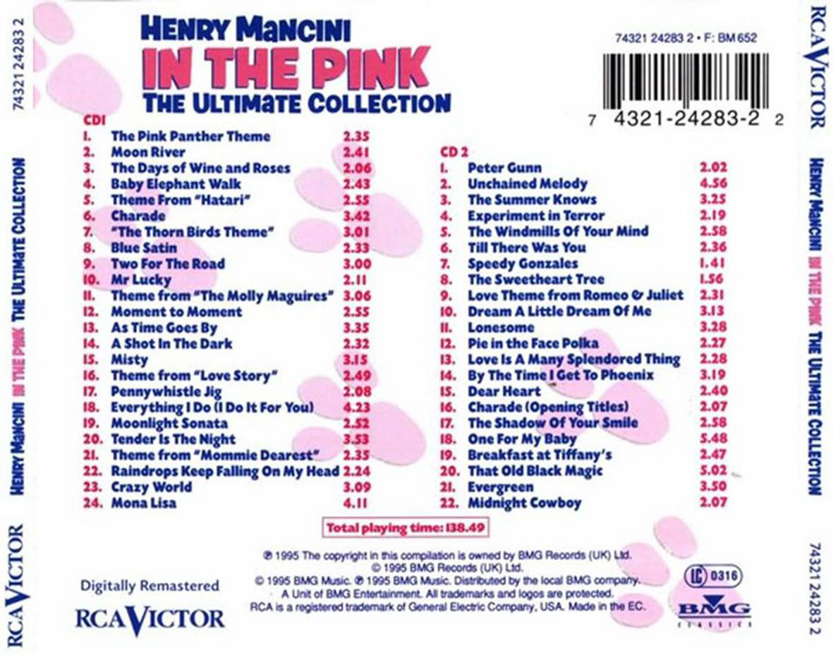 Cartula Trasera de Henry Mancini - In The Pink: The Ultimate Collection