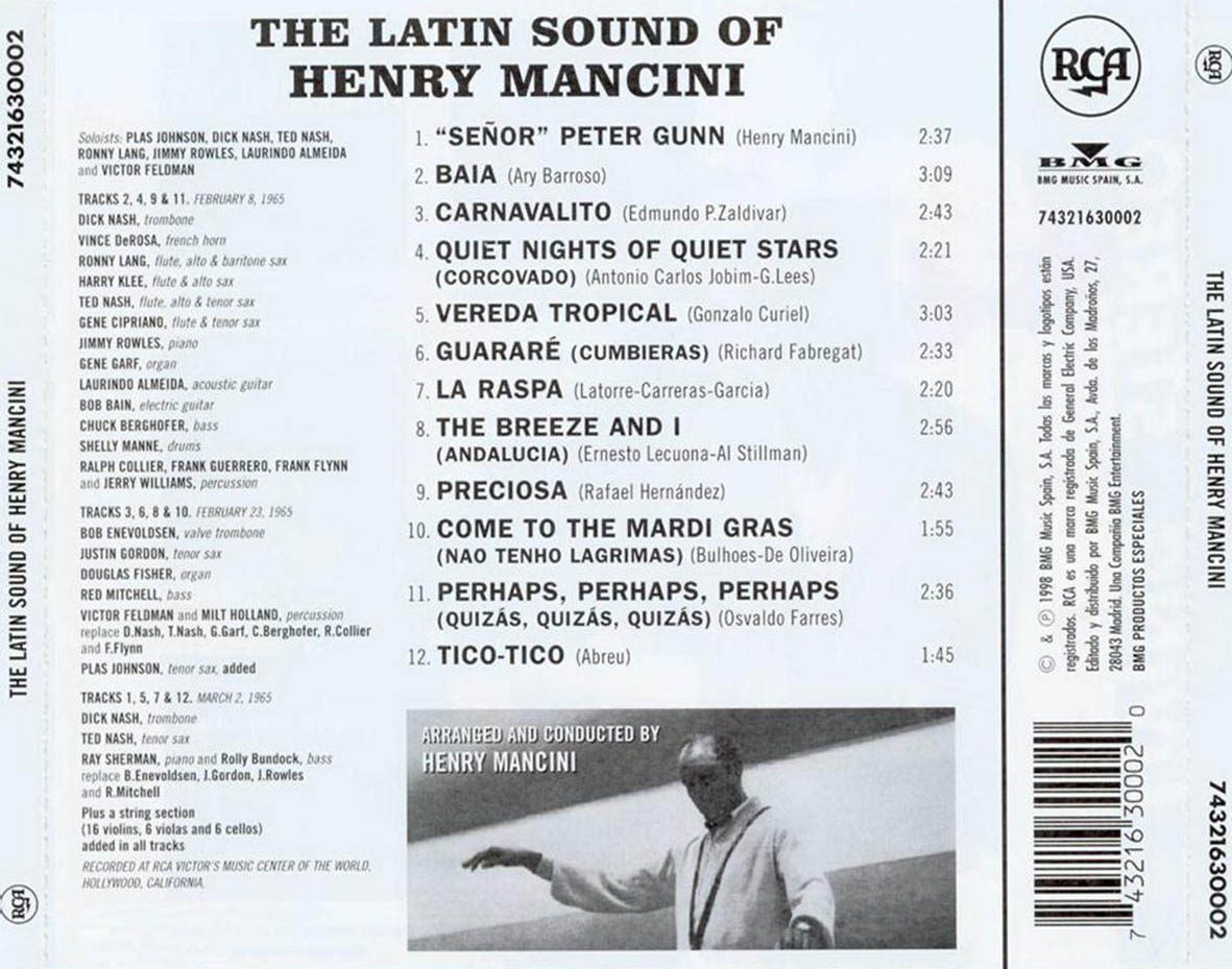 Cartula Trasera de Henry Mancini - The Latin Sound Of Henry Mancini