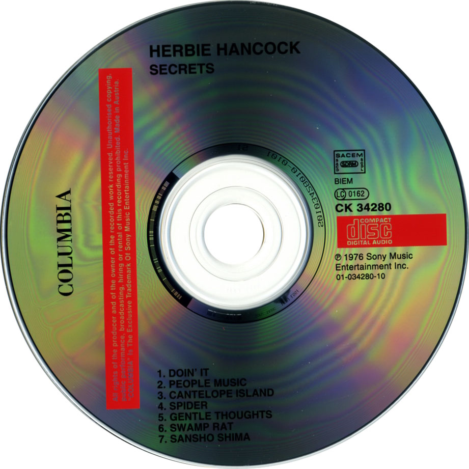 Cartula Cd de Herbie Hancock - Secrets