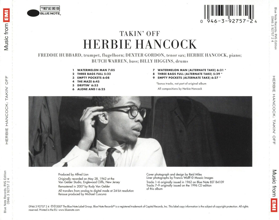Cartula Trasera de Herbie Hancock - Takin' Off (2007)