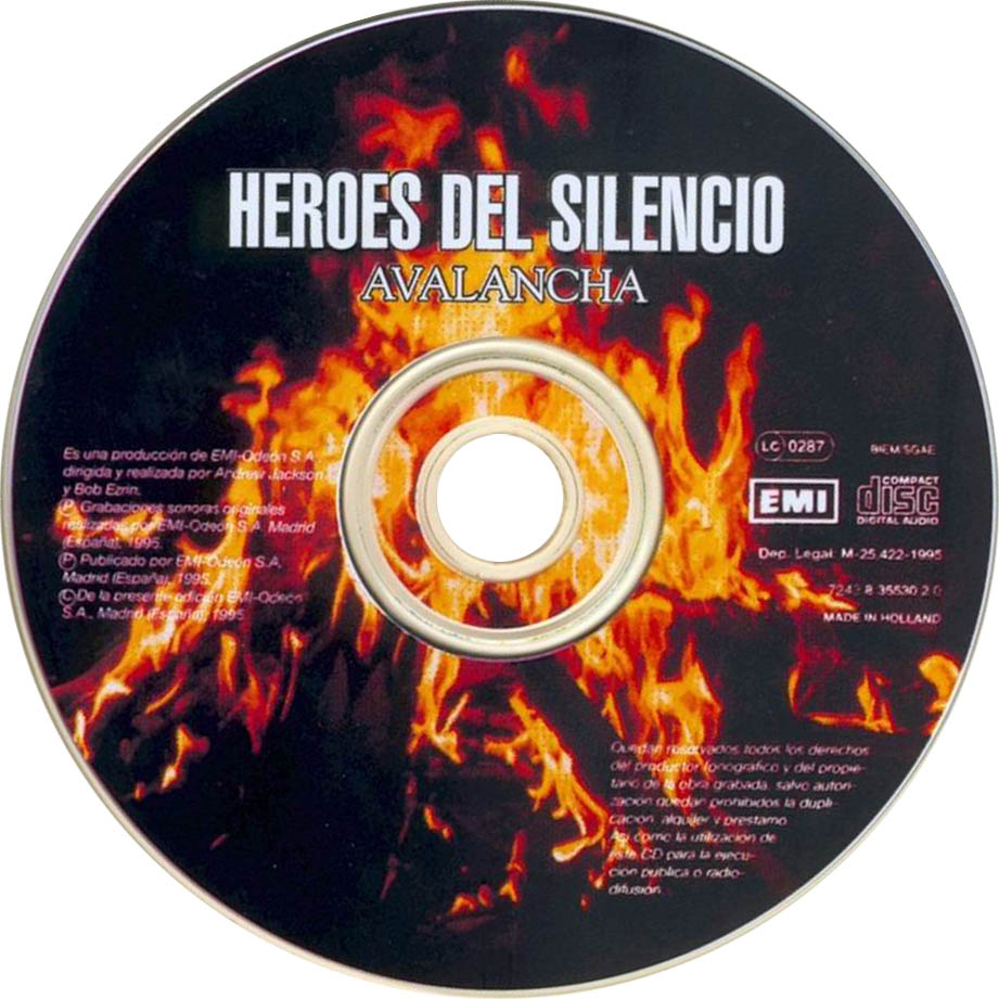 Cartula Cd de Heroes Del Silencio - Avalancha