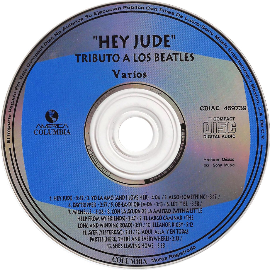 Cartula Cd de Hey Jude: Tributo A Los Beatles