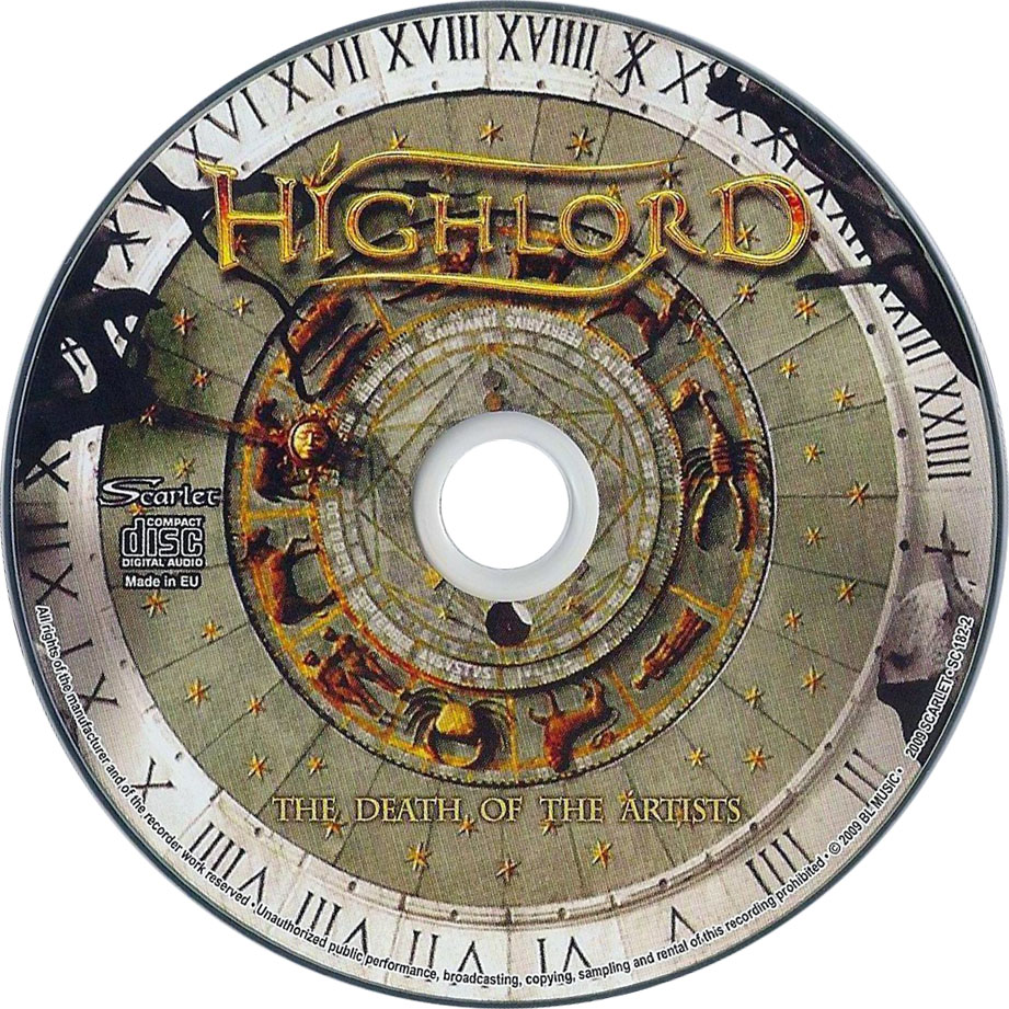 Cartula Cd de Highlord - The Death Of The Artists