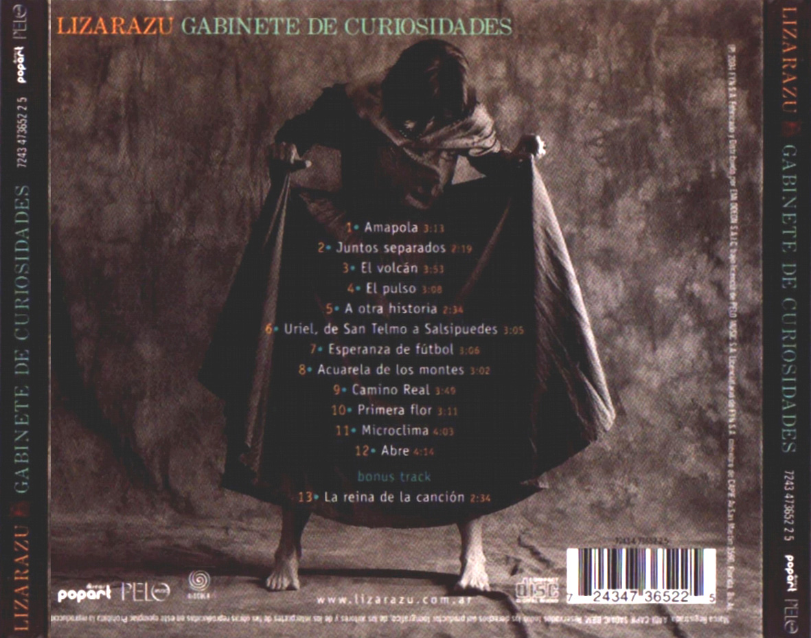 Cartula Trasera de Hilda Lizarazu - Gabiente De Curiosidades