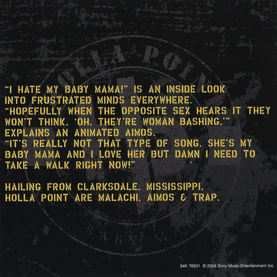 Cartula Interior Frontal de Holla Point - Baby Mama (Cd Single)