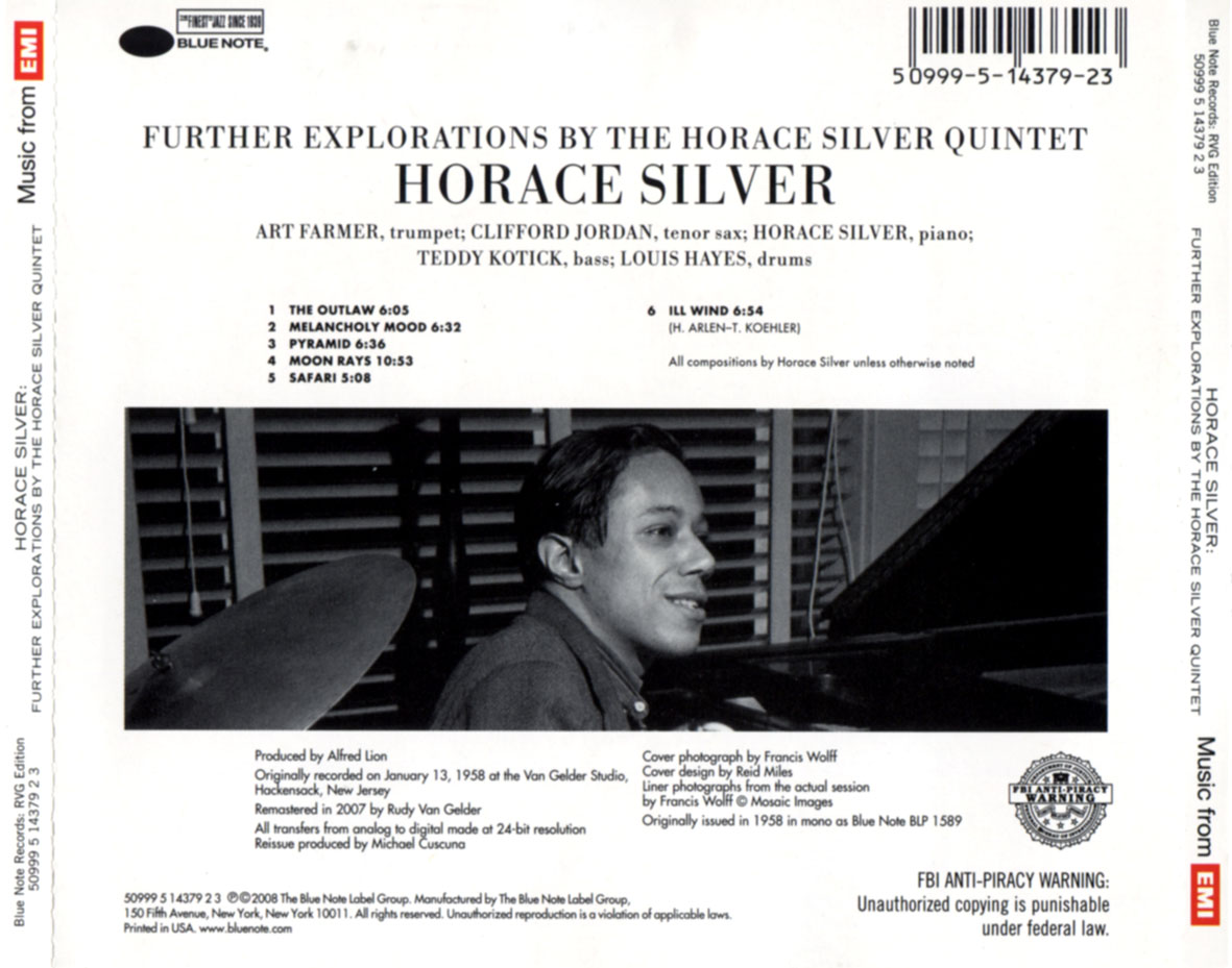 Cartula Trasera de Horace Silver - Further Explorations