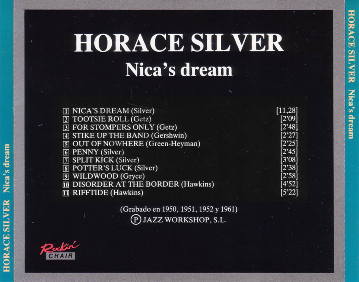 Cartula Trasera de Horace Silver - Nica's Dream