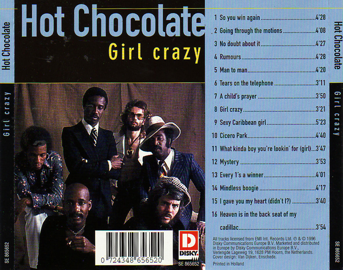 Cartula Trasera de Hot Chocolate - Girl Crazy