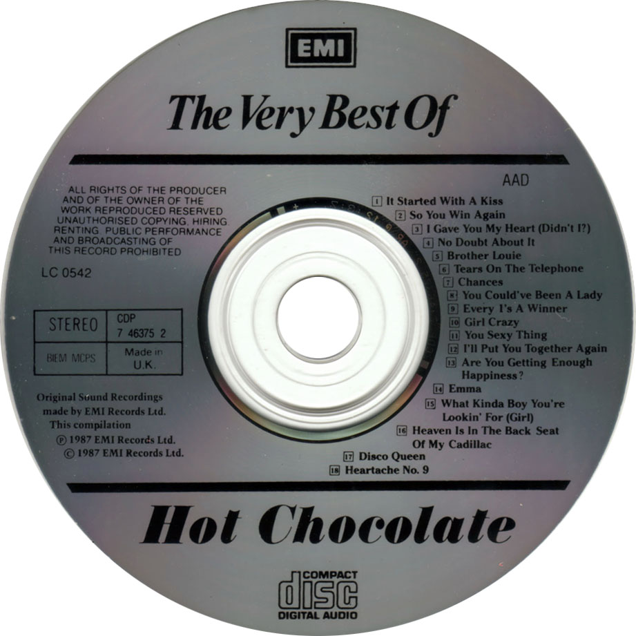 Cartula Cd de Hot Chocolate - The Very Best Of Hot Chocolate