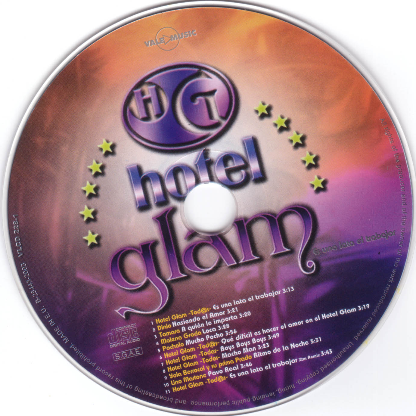 Cartula Cd de Hotel Glam (Es Una Lata El Trabajar)