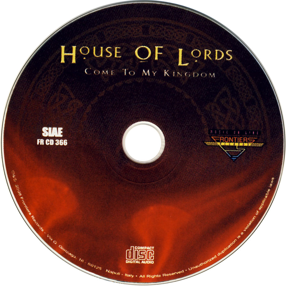 Cartula Cd de House Of Lords - Come To My Kingdom