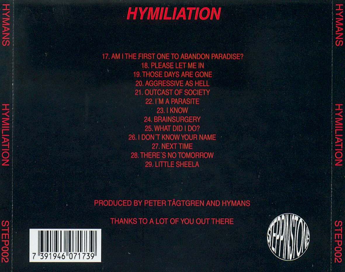 Cartula Trasera de Hymans - Hymiliation