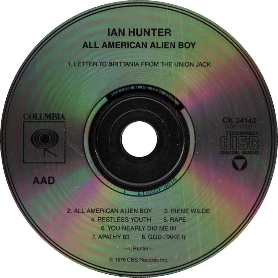 Cartula Cd de Ian Hunter - All American Alien Boy (1976)