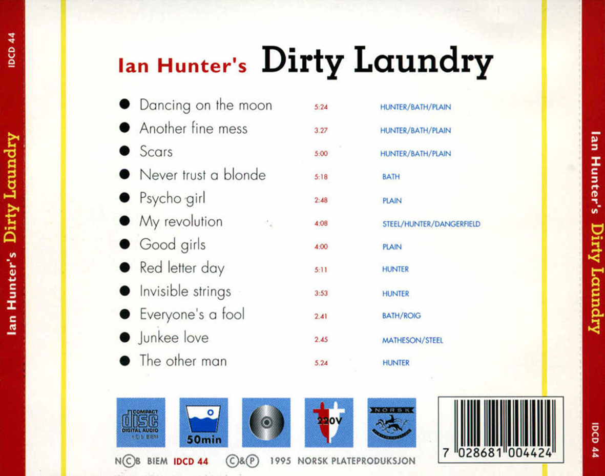 Cartula Trasera de Ian Hunter - Dirty Laundry