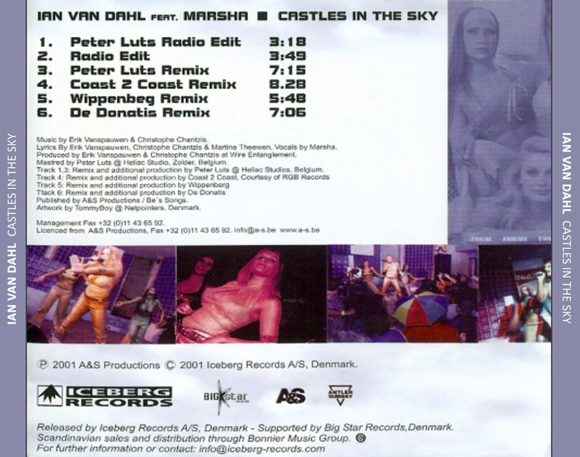 Cartula Trasera de Ian Van Dahl - Castles In The Sky (Featuring Marsha) (Cd Single) (Dinamarca)