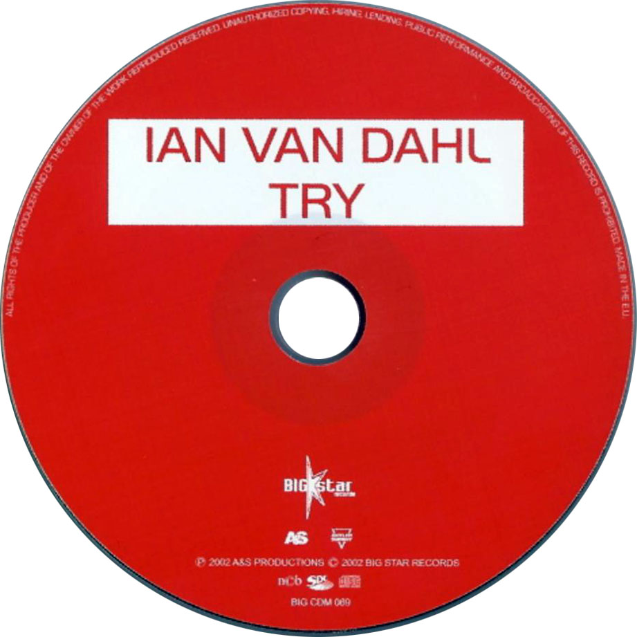 Cartula Cd de Ian Van Dahl - Try (Cd Single) (Dinamarca)