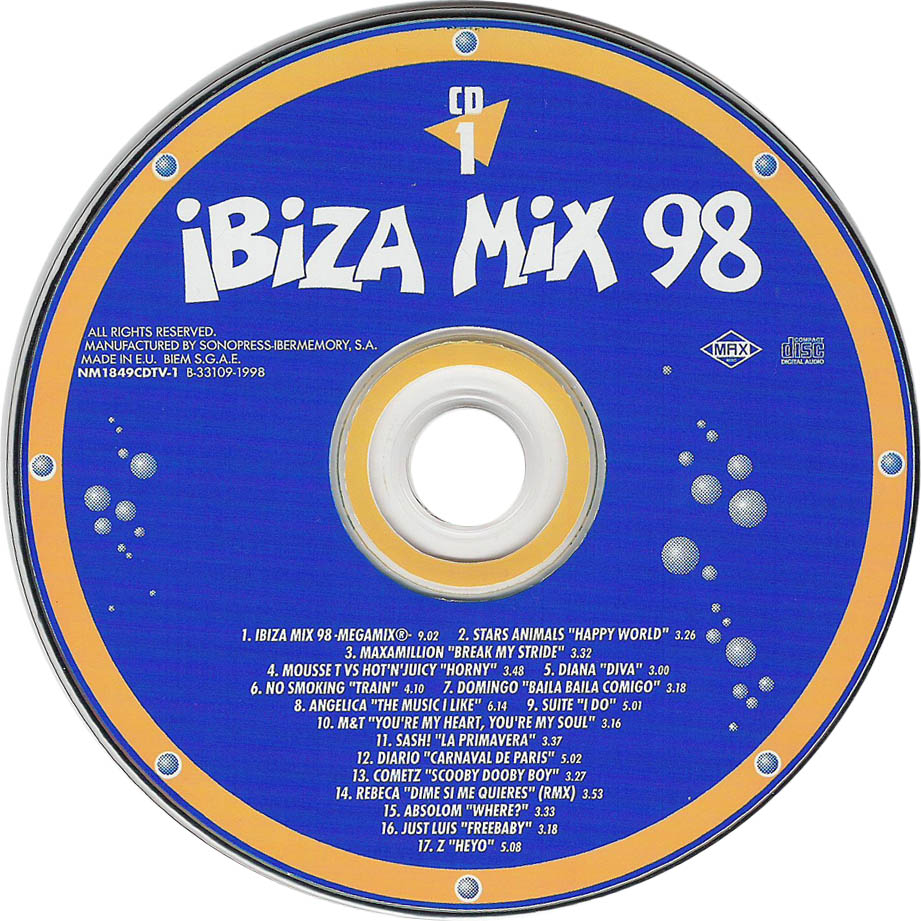 Cartula Cd1 de Ibiza Mix '98