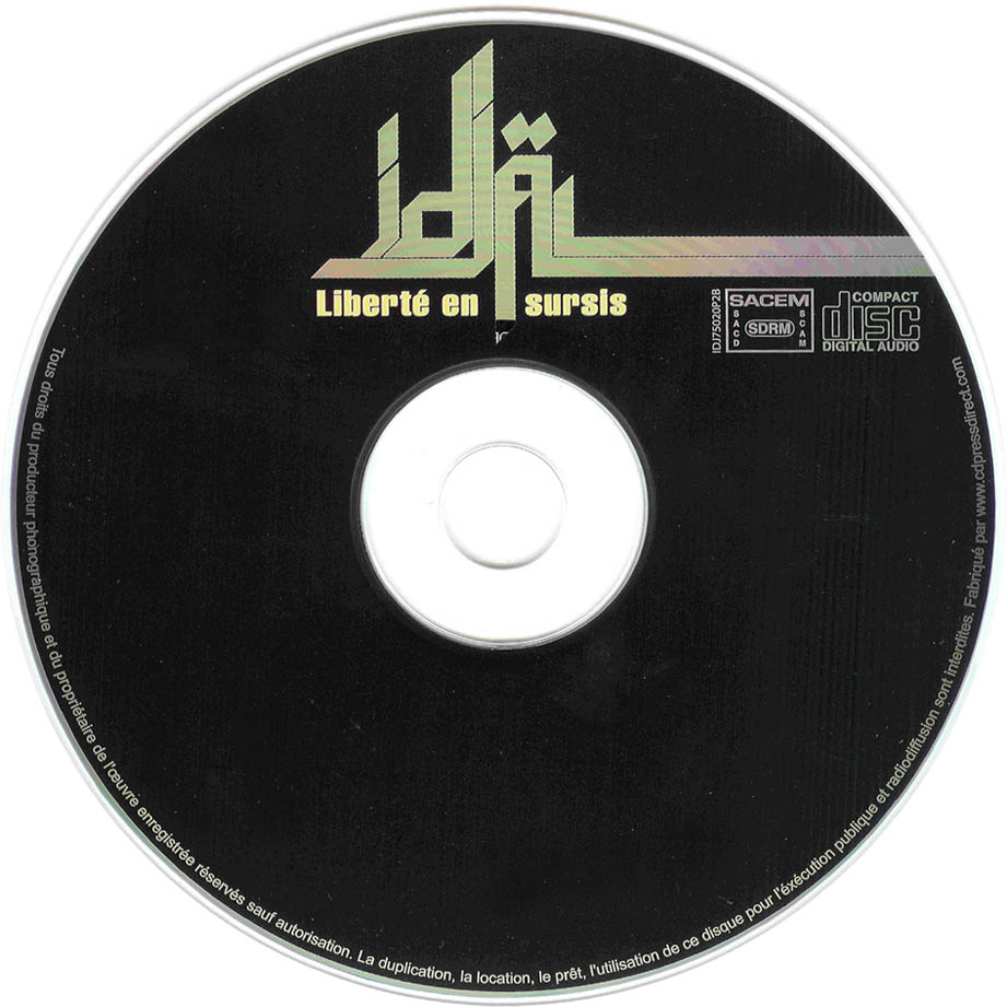 Cartula Cd de Idjal - Liberte En Sursis