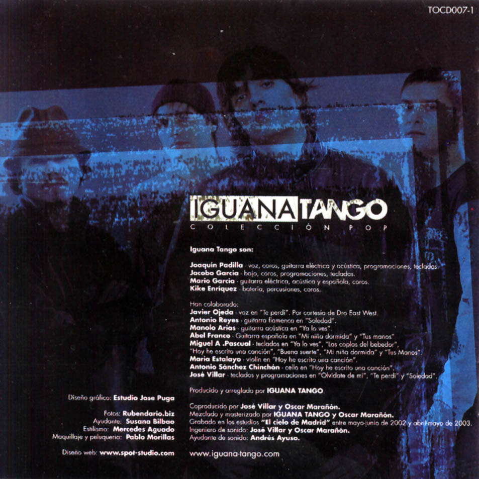 Carátula Interior Frontal de Iguana Tango - Coleccion Pop