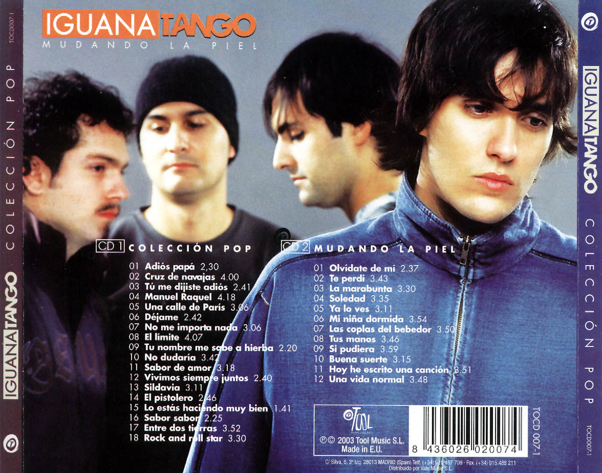 Carátula Trasera de Iguana Tango - Coleccion Pop