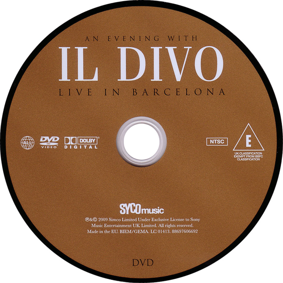 Cartula Dvd de Il Divo - An Evening With Il Divo: Live In Barcelona