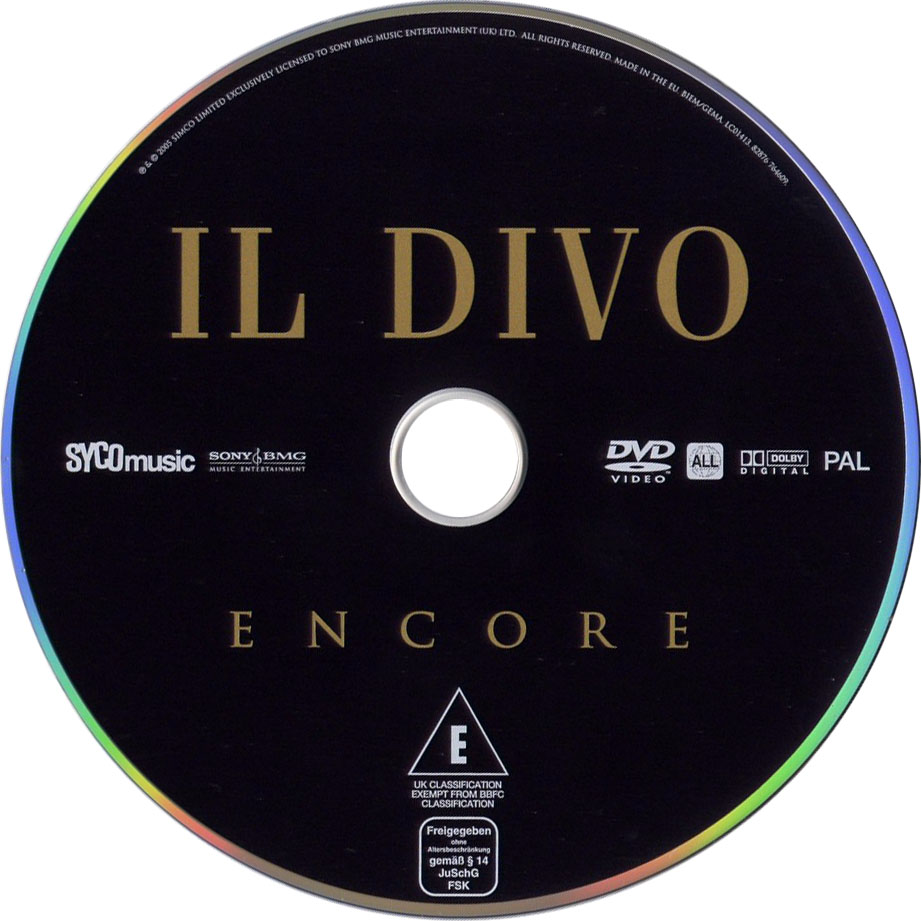 Cartula Dvd de Il Divo - Encore (Dvd)