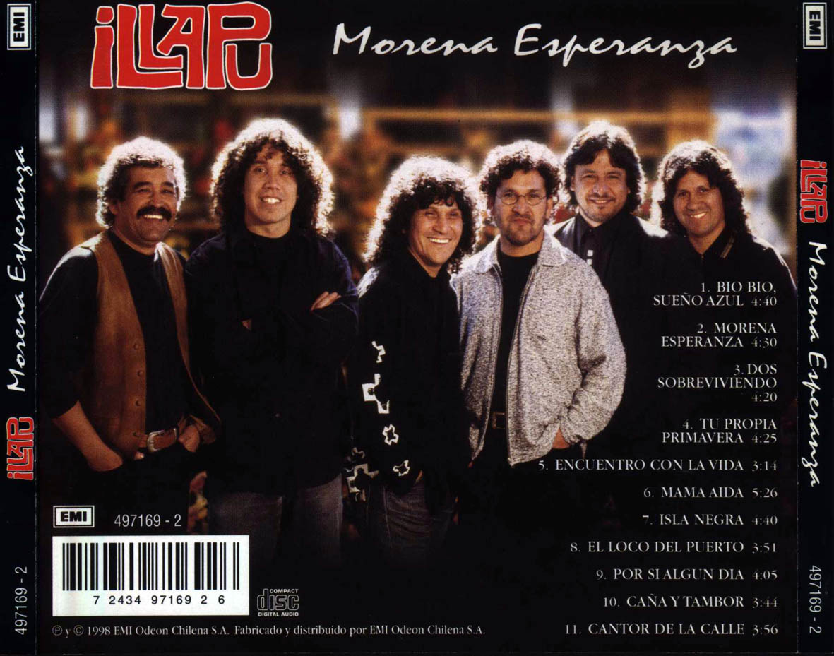 Cartula Trasera de Illapu - Morena Esperanza