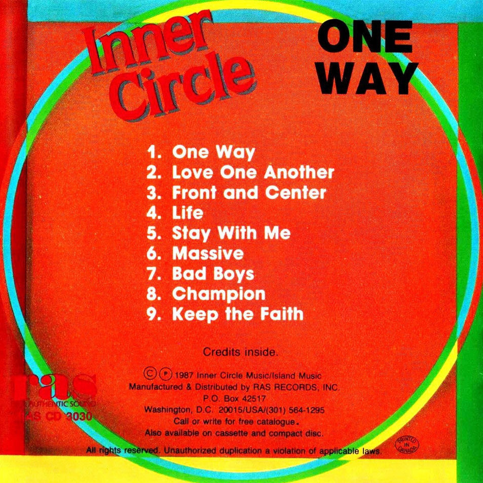 Cartula Interior Frontal de Inner Circle - One Way