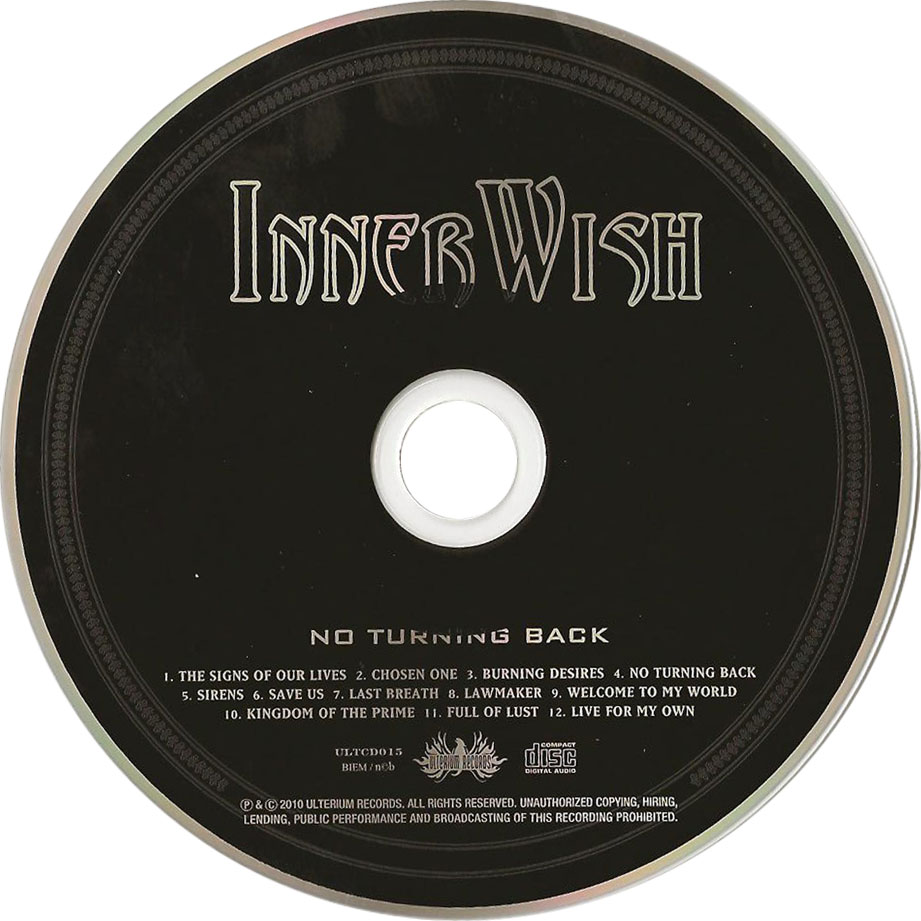 Carátula Cd de Inner Wish - No Turning Back