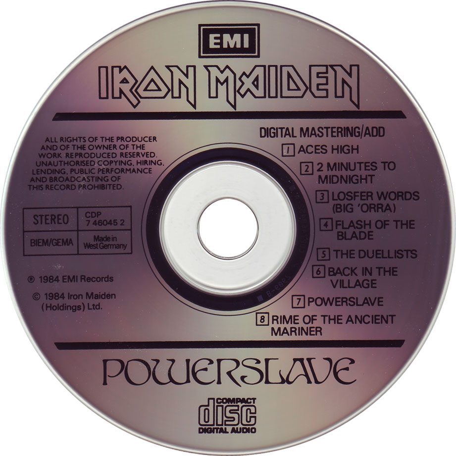 Cartula Cd de Iron Maiden - Powerslave