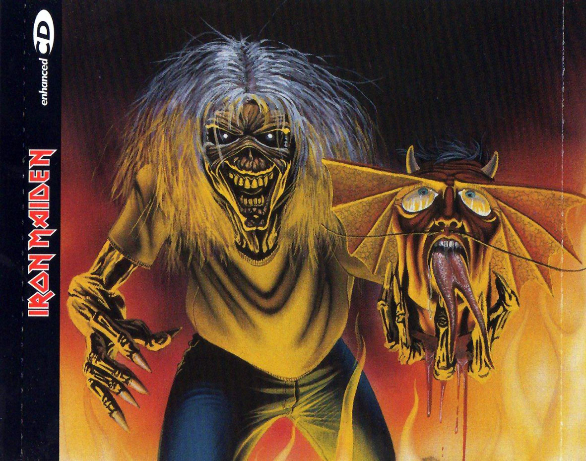Cartula Interior Trasera de Iron Maiden - The Number Of The Beast (1998)