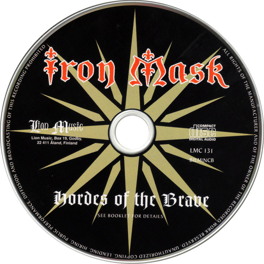 Cartula Cd de Iron Mask - Hordes Of The Brave