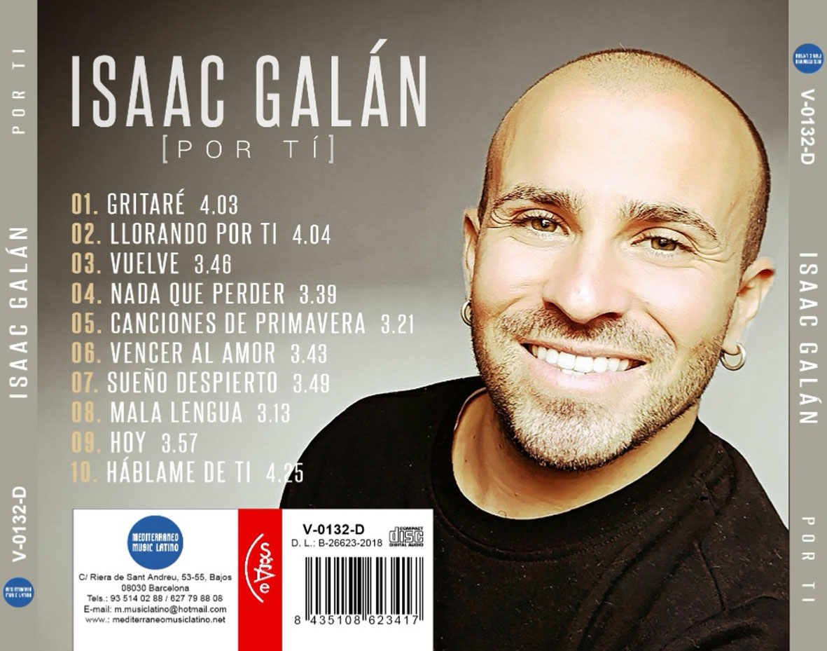 Cartula Trasera de Isaac Galan - Por Ti