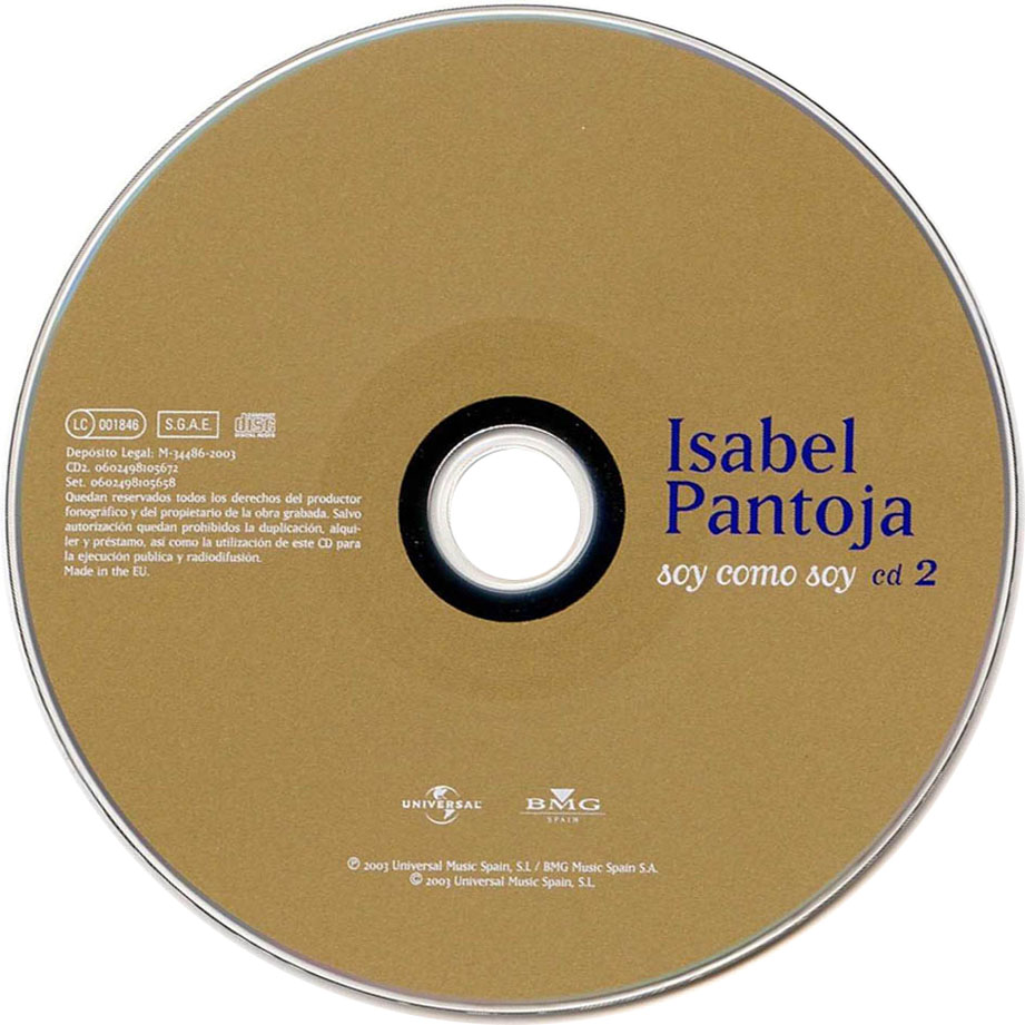 Cartula Cd2 de Isabel Pantoja - Soy Como Soy