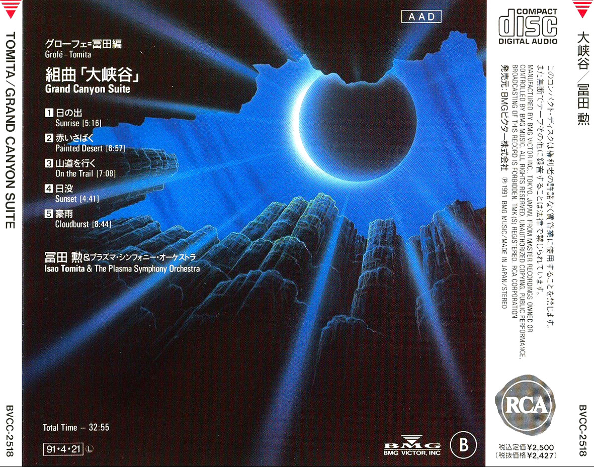 Cartula Trasera de Isao Tomita - Grand Canyon Suite