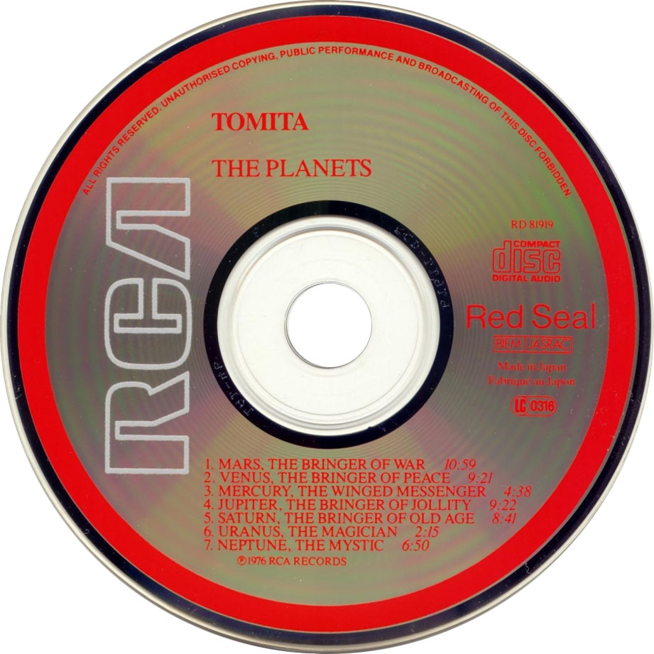 Cartula Cd de Isao Tomita - The Planets