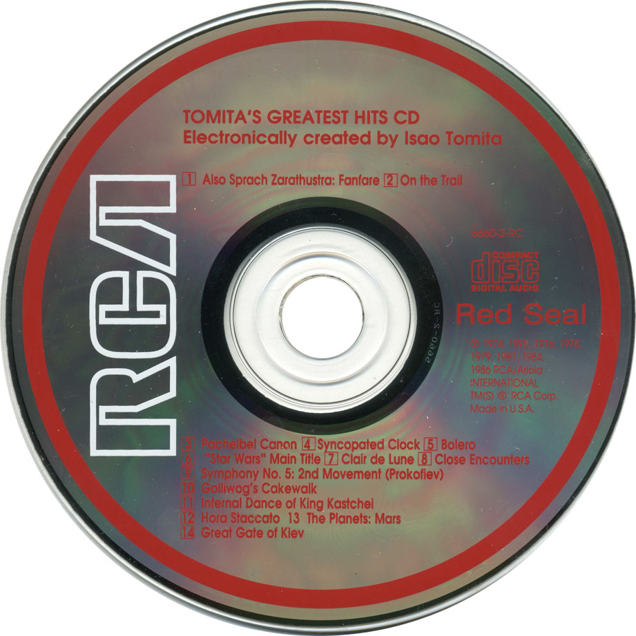 Cartula Cd de Isao Tomita - Tomita's Greatest Hits Cd
