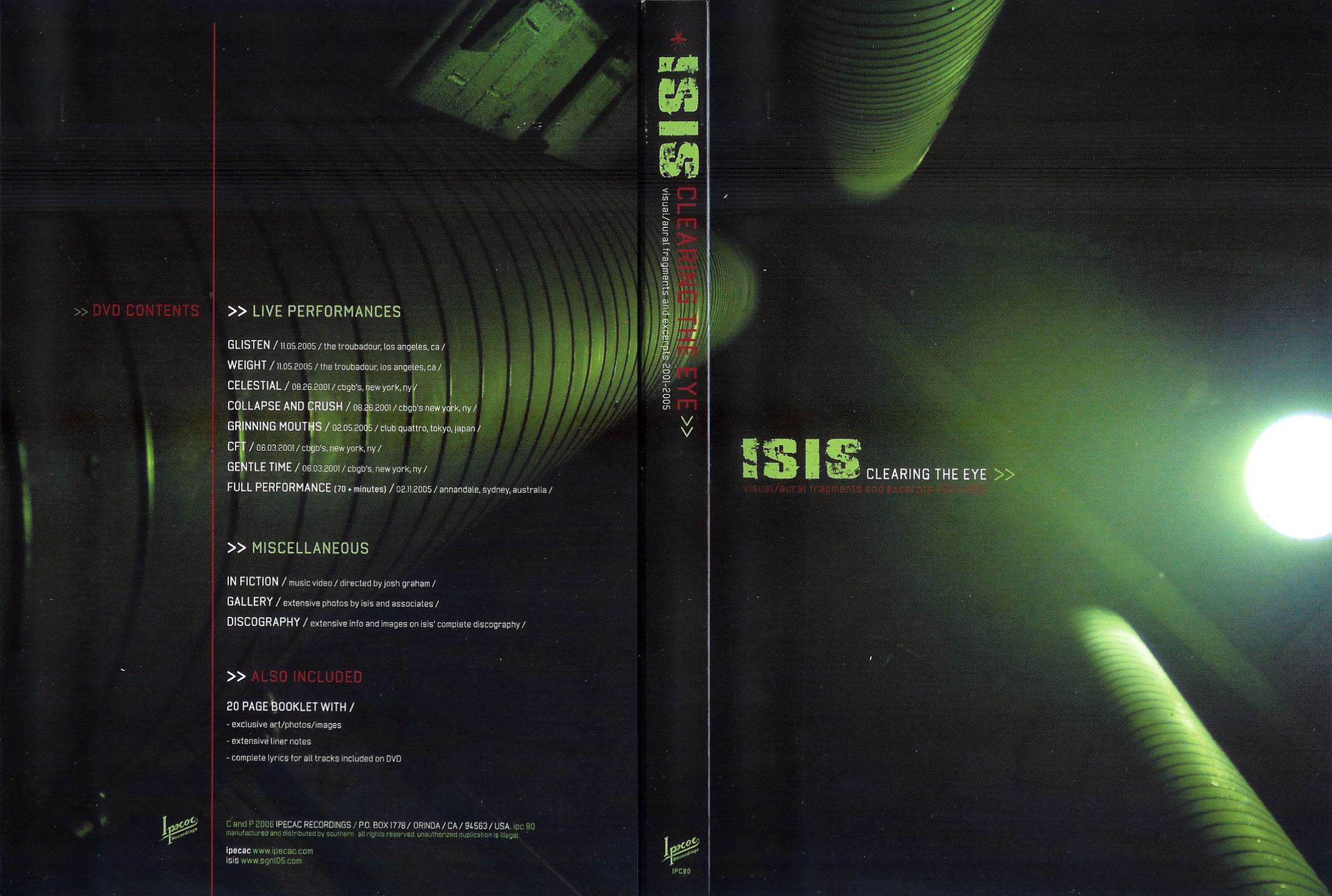 Cartula Caratula de Isis - Clearing The Eye (Dvd)